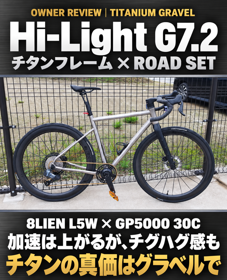 171Works34627's tweet photo. 「カーボンロードとの違いは、精神的ストレスの少なさかもしれません」

チタングラベル Hi-Light G7.2 のオーナーレビュー。
荒れた路面もラフなペダリングも受け止めるチタンのしなやかさを、率直に語っていただきました。

全文👇
https://t.co/Cmo4GHuXn0
#HiLight #チタンフレーム https://t.co/lEoNZTt7XW