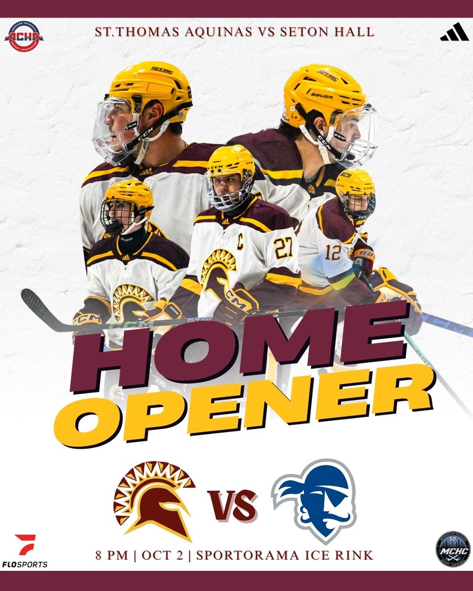 STAChockey's tweet photo. 🛡️⚔️ Season Opener #Gameday 

🕰️ 8pm 
📍Sport-O-Rama Ice Rinks
🆚 Seton Hall University
🎟️ $5 Cash, $3 for Students 
🎥 https://t.co/5zZUwyu9mh (subscription required)

#GoSpartans
#stacpuck
#ACHA
#STAC https://t.co/TmOrSo1cqV