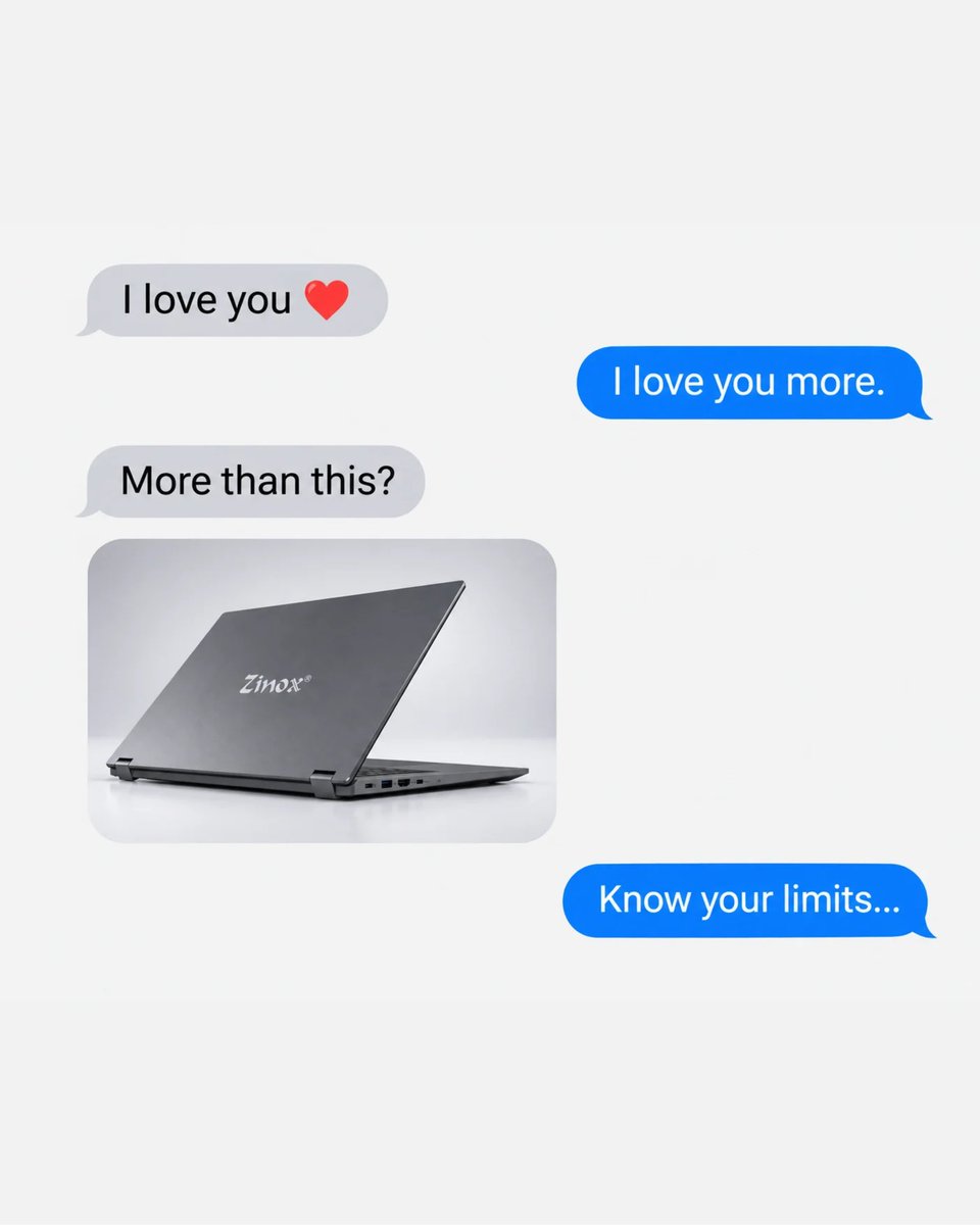 ZinoxTechNG's tweet photo. Some love stories are just between you and your Zinox laptop. No competition, no arguments, just pure performance! 😎🔥

Tag that friend who would choose their laptop over you! 😂👇🏽

#Zinox #ZinoxLaptops #LaptopLove #TechHumour #MadeForMore https://t.co/XhGReRbRER