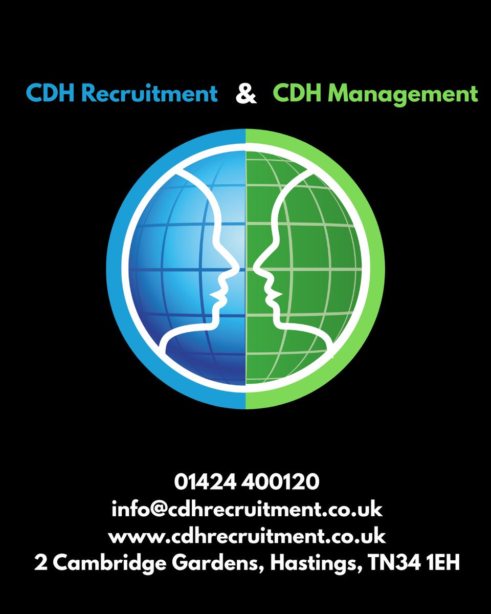 CDHRec's tweet photo. CDH Recruitment &amp; CDH Management – Working Together, Supporting You 🌟

At CDH Recruitment &amp; CDH Management, we’re here to help make things easier for both candidates and businesses.

📱 01424 400120
📧 info@cdhrecruitment.co.uk
📍 2 Cambridge Gardens, Hastings https://t.co/bLVggvDb2W