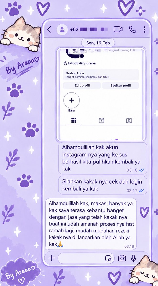 barietf's tweet photo. Sadap WhatsAp &amp; Lacak lokasi 🛍️.💜

✧˚ Jasa Pemulihan Akun
- instagram, tiktok, whatsapp, line, facebook, x, gmail, telegram dan lain”

✧˚ Jasa Hapus Akun
- facebook, tiktok, instagram, line, whatsapp, twitt / x, dan lain”

Konsultasi ? Silahkan klik wa di bio ya જ⁀➴♡ https://t.co/zWCNCABRTk