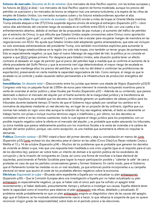 jacobotweetsnow's tweet photo. TOME 5 Y VUELVA MAÑANA (2/10/26) #Mercados #GuerradeIran #Inmobiliarias #Politica #Electricas Nada de esto es asesoramiento de inversión. https://t.co/4W37oxdhX3