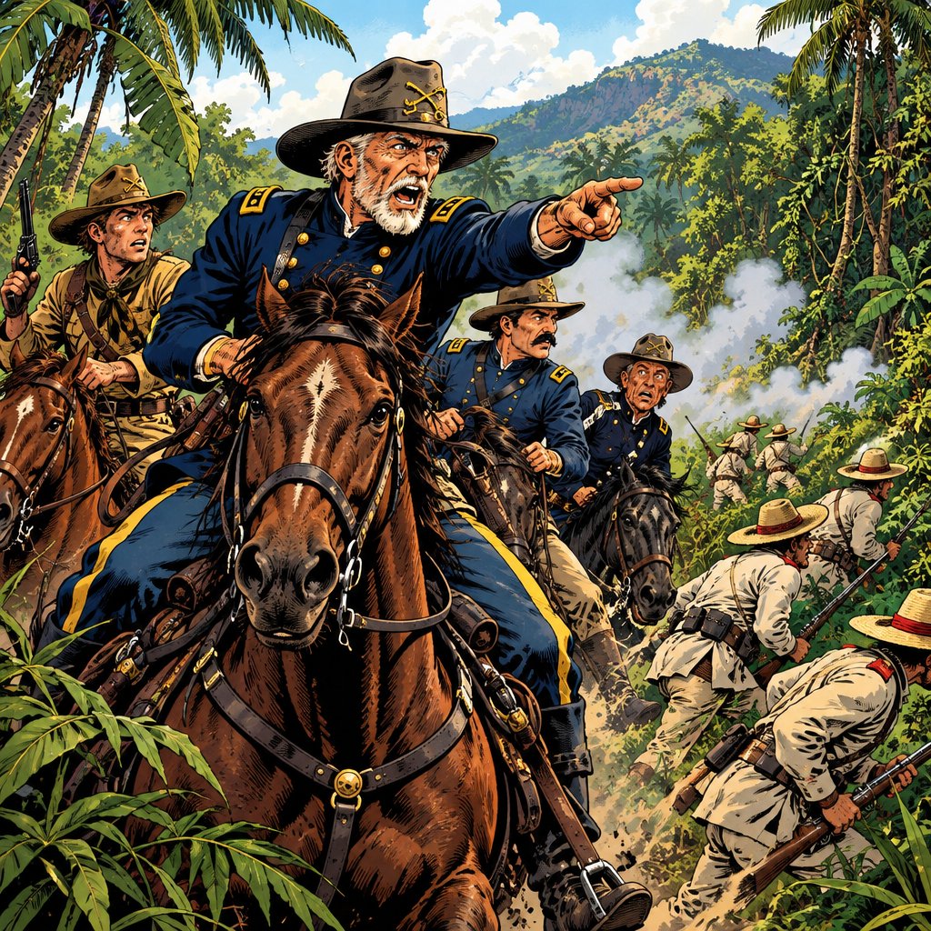PeniakoffPL's tweet photo. 24 czerwca 1898 roku, na drodze przez kubańską dżunglę do Las Guásimas, sześćdziesięcioletni gen. Joseph Wheeler — „Fighting Joe”, dowódca dywizji kawalerii w korpusie Shaftera — widzi, że Hiszpanie odchodzą. Nie czeka na piechotę Lawtona. Pcha swoje oddziały naprzód, zajmuje wzgórze Sevilla i dopiero wtedy pozwala sobie na chwilę triumfu. Według relacji z epoki były generał Konfederacji, myląc rok 1861 z 1898, krzyknął do oficerów: „Pogoniliśmy tych cholernych Jankesów”.

To nie był żart dla dziennikarzy. Wheeler ukończył West Point w 1859 roku, w wojnie secesyjnej dowodził kawalerią Południa i w wieku dwudziestu ośmiu lat został generałem porucznikiem; do historii przeszedł m. in. ostatnią szarżą jazdy konfederackiej pod Farmville tuż przed kapitulacją w kwietniu 1865. Trzydzieści trzy lata później prezydent McKinley celowo obsadzał dawnych generałów Konfederacji na kluczowych stanowiskach — jako symbol pojednania Północy i Południa. Wheeler dostał dywizję kawalerii. Założył granatowy mundur Unii. A gdy w kubańskim gąszczu zobaczył uciekających przeciwników, z gardła wyszło słowo z innej wojny.

W tej poprzedniej wojnie generałowie Południa nauczyli Jankesów bać się własnych tyłów. Pod Chancellorsville w maju 1863 Robert E. Lee, mając niespełna połowę sił Josepha Hookera, manewrami i tempem ataku zniwelował ponaddwukrotną przewagę Armii Potomaku. To była też ostatnia bitwa Thomasa „Stonewalla” Jacksona — tego samego, którego przydomek wziął się z okrzyku gen. Bee’ego pod Manassas: „Tam stoi Jackson jak kamienny mur!”. Rok później Grant, sfrustrowany pesymizmem oficerów Armii Potomaku, wściekał się, że niektórzy z nich najwyraźniej myślą, iż Lee „nagle wykręci podwójne salto, wyląduje na naszych tyłach i jednocześnie zagrozi obu flankom”. Wheeler nie był pod Chancellorsville — ale był produktem tej samej szkoły: przeciwnik, który ucieka, to dla niego wciąż „Jankes”. Dlatego w 1898, w granatowym mundurze, nad Las Guásimas, krzyczy do swoich — już federalnych — oficerów słowami z 1861.

Źródła:
- Bogusław W. Winid, Santiago 1898, seria Historyczne Bitwy (Bellona)
- Jan Szkudliński, Chancellorsville 1863, seria Historyczne Bitwy (Bellona)