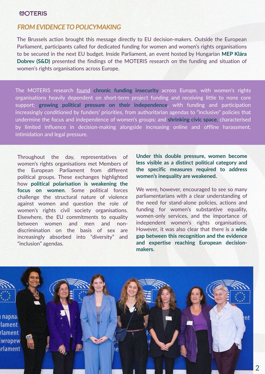 ENoMW's tweet photo. The #WomensRights movement calls on MEPs to respect the #RuleOfLaw, the principle of proportionality, and remember that #WomenAndGirls are not a minority group. We deserve to be allocated sufficient resources.

Thanks to every MEP who met us,and MEP @DobrevKlara for welcoming us. https://t.co/NWmlwxTIc5
