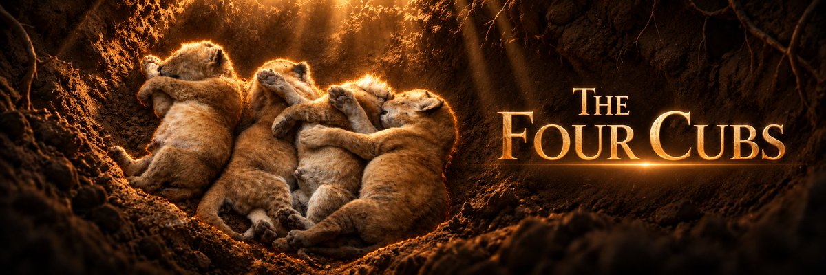 BobonsoI9's tweet photo. Four lion cubs were born at a zoo in Nuseirat, Gaza.

On Oct. 1, their owner said all four had died amid shortages of food and veterinary medicine. 
https://t.co/HO7E1gASsJ
https://t.co/fvXRlXWKAv

We’re launching The Four Cubs in their memory. Creator fees will be directed to FOUR PAWS, which previously rescued 47 zoo animals from Gaza. 
https://t.co/G6iBMu0bak