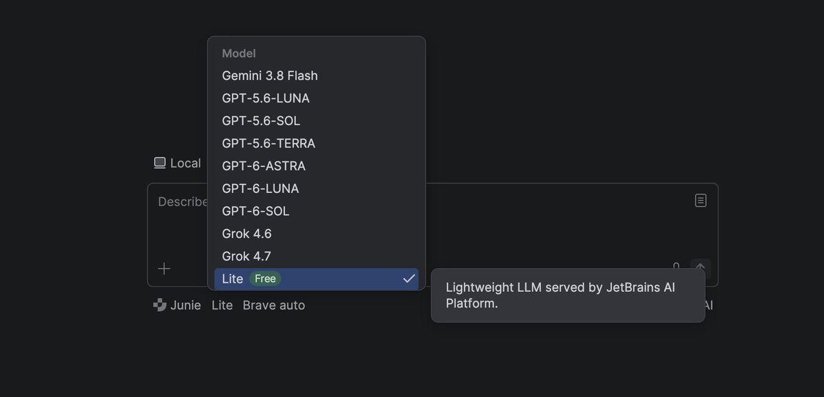 getsome_air's tweet photo. How to use @junie_ai in Air at no charge:

1. Install the Air plugin for your IDE
2. Choose the Lite model for Junie
3. Have fun https://t.co/jB3aXbxyyC