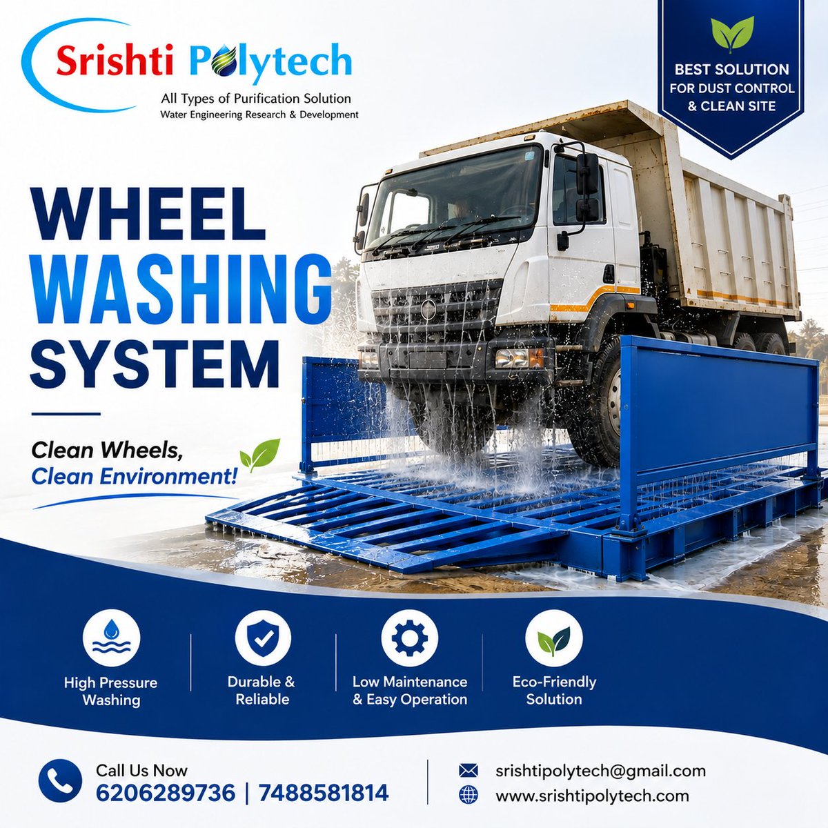 Srishtipoly's tweet photo. 🚛💧 Wheel Washing System – Efficient tyre cleaning for mining, construction, quarry &amp; industrial sites, helping reduce mud and material carryout onto roads.

📞 +91 6206289736 | 🌐 https://t.co/juVedWhDLU
#WheelWashingSystem #Mining #Construction #DustControl #SrishtiPolytech https://t.co/BuPC614wlo