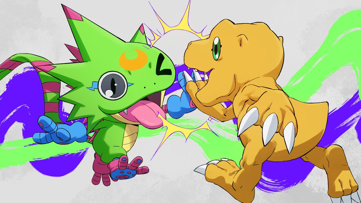 Digimon_Anime's tweet photo. /／　　
ゲッコーモンからアグモンへ
バトンタッチイラスト公開🌟
\＼

10月からの日曜朝9時は
「#BEATBREAK」から
「#ベスアド」へバトンタッチ！

「DIGIMON BEATBREAK」 キャラクターデザイン
#小島隆寛 による描きおろしイラストを公開！

「僕らが選んだベストアドベンチャー」は
2026年10月4日より毎週日曜朝9時
フジテレビ他にて放送開始📺

#デジモン #Digimon
