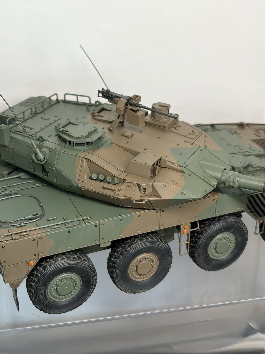 uiJml2s6LMNCwPP's tweet photo. TAMIYA 1/35 16式機動戦闘車 C5
完成🙌
初のAFVプラモめっちゃ楽しかった
今回はウェザリングは控えめで。
前4輪が左右に切れる構造がとても素晴らしい😆

アンテナは伸ばしランナーで再現してみました

そしてAFVにハマってしまった…

#TAMIYA
#AFV 
#プラモデル https://t.co/yWu8t3zY8k