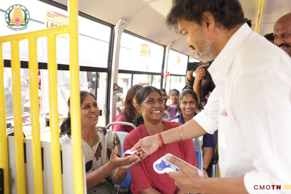 BoxOfficeGraph's tweet photo. Vettri Payanam begins today! 🚌❤️

CM Vijay has launched the expanded free bus travel scheme for women across Tamil Nadu, covering 12,695 government buses and expected to benefit around 84.32 lakh women every day.

A major expansion of women’s access to public transport. 🙏 https://t.co/pZxhCLzzpP