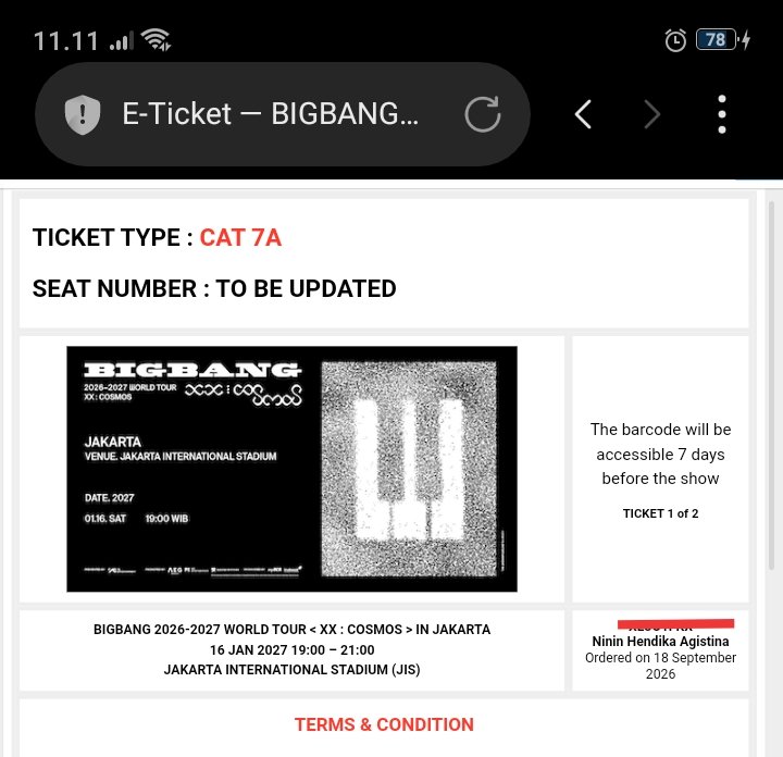 AgisAgisAgis's tweet photo. WTS Tiket Bigbang day 1 cat 7A 2tix. Atas nama pribadi , jual karena double secured jastip. Aman no scam bisa ditukerin sampai jadi WB karna aku nonton juga cat yg sama pake yg data temen. Boleh mau prof apapun by zoom /vcall. Feel free kalau mau tanya2 dulu. https://t.co/3ZlxwdEhNa