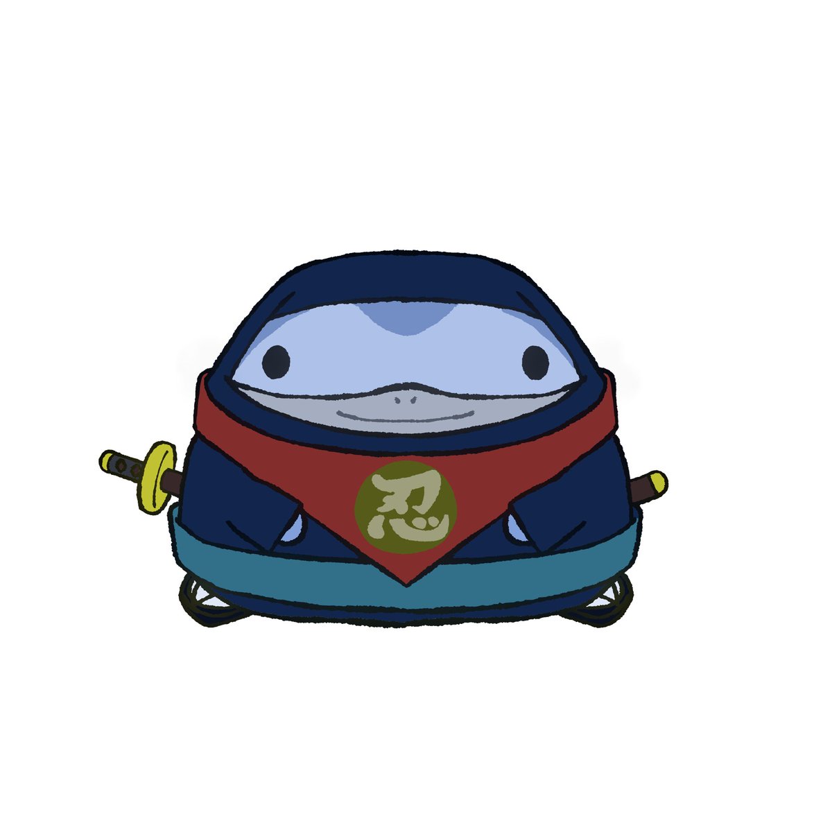 Team_RIBBIT's tweet photo. 【雨ノ島漂流記】
本日は「にんじゃ」のビジュアルを公開します🥷
���札が捨てられると自動で敵に手裏剣を飛ばして攻撃してくれるという特殊能力があります🐸⚔️ https://t.co/9grKPdHIMM