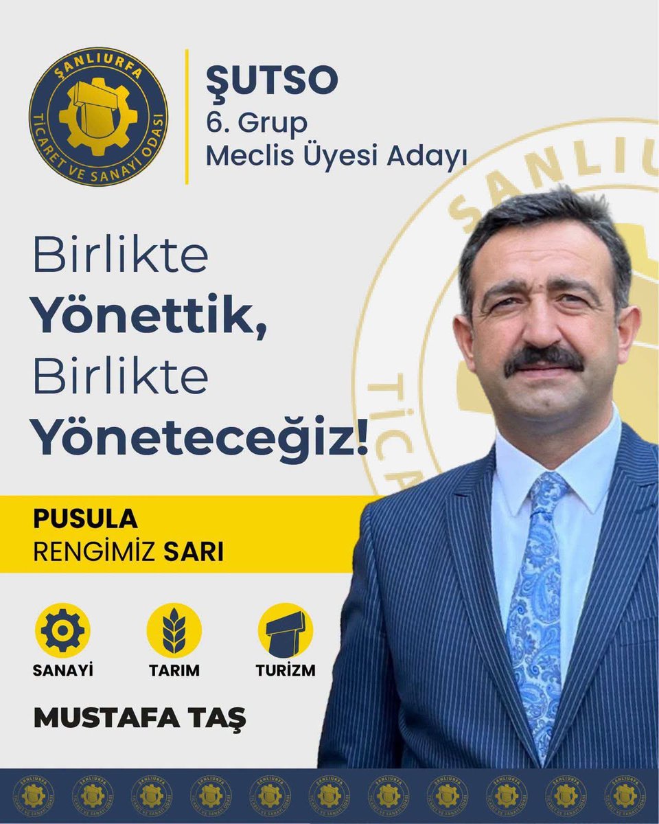 MemetSanel's tweet photo. Mustafa Taş’tan ŞUTSO 6. Grup İçin “Birlikte Yönetmeye Devam” Mesajı

Şanlıurfa Ticaret ve Sanayi Odası 6. Grup Meclis Üyesi Adayı Mustafa Taş, seçim çalışmalarını “Birlikte Yönettik, Birlikte Yöneteceğiz!” anlayışıyla sürdürüyor.

Şanlıurfa’nın ekonomik gelişiminde önemli yere sahip sanayi, tarım ve turizm sektörlerinin daha güçlü şekilde temsil edilmesi gerektiğine dikkat çeken Mustafa Taş, sektör temsilcilerinin talep ve beklentilerinin ŞUTSO Meclisi’nde etkin biçimde dile getirilmesi için çalışmalarını sürdürüyor.

Şehrin üretim gücünün artırılması, ticaret hayatının gelişmesi, yatırım ve istihdamın desteklenmesi adına ortak akıl ve istişare kültürünün önemine vurgu yapan Taş, 6. Grup üyeleriyle birlikte hareket ederek sektörün ihtiyaçlarına yönelik çözüm odaklı bir anlayışı öne çıkarıyor.

Mustafa Taş’ın adaylığında; üyelerin görüşlerini dinleyen, sektörün sorunlarını yakından takip eden ve Şanlıurfa’nın ekonomik geleceğine katkı sunmayı amaçlayan bir temsil anlayışı ön plana çıkıyor.

“Birlikte Yönettik, Birlikte Yöneteceğiz!” mesajıyla yola çıkan Mustafa Taş, 6. Grup’ta birlik, dayanışma ve güçlü temsil vurgusuyla destek istiyor.

🟨 PUSULA RENGİMİZ: SARI
🏭 SANAYİ
🌾 TARIM
🏛️ TURİZM
ŞUTSO 6. Grup Meclis Üyesi Adayı
MUSTAFA TAŞ
@mustafatas34 @mdoganyetim @emin_yetim @TayyarYetim @ayetim03 @serhatkrd @sanliurfatso @komiteleri @resityildiz063 
#JoongDunk #SONDAKİKA #Urfa