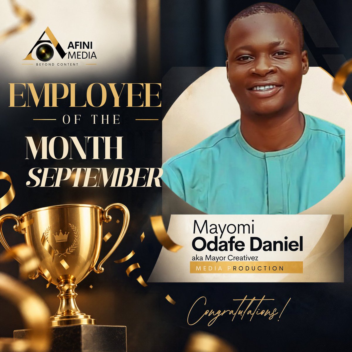 Afini_Media's tweet photo. Cheers to our Staff of the Month! 🎉Your dedication and exceptional contribution deserve to be celebrated. Keep shining! https://t.co/ZgJ5bcS5iS