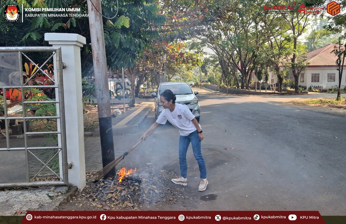 KpuKabMitra's tweet photo. #Temanpemilih, jajaran KPU Kabupaten Minahasa Tenggara melaksanakan kerja bakti, Jumat (2/10)

#kpumelayani https://t.co/NE6XVGSJLY