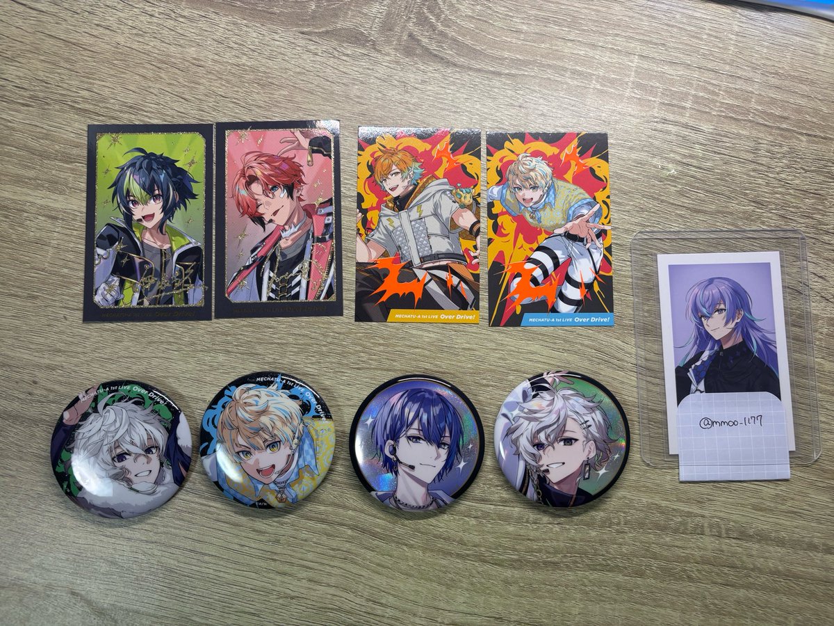 mmoo_1177's tweet photo. 【交換】にじさんじ MECHATU-A めちゃつえー Over Drive! ランダム チェキ カード　缶バッジ

譲　画像1・4
求　画像2〜4

◼︎カードは同種交換優先とさせて頂きます
◼︎缶バッジは異種交換でも大丈夫です
郵送での交換希望です。
よろしくお願いいたします。 https://t.co/W9p8THAEeH