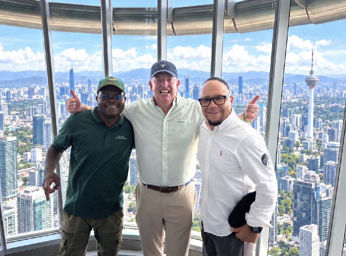 timothymaurice's tweet photo. Hey Guys, remember the Thabo Nedbank story?  Here is an incredible update since he got the job.  In this photo - Thabo, the CEO of Nedbank (Jason Quinn) and myself.  We are in Malaysia!  The reason we are here is because Thabo won one of Nedbank’s top Achiever awards… https://t.co/9GTQnuCkdQ