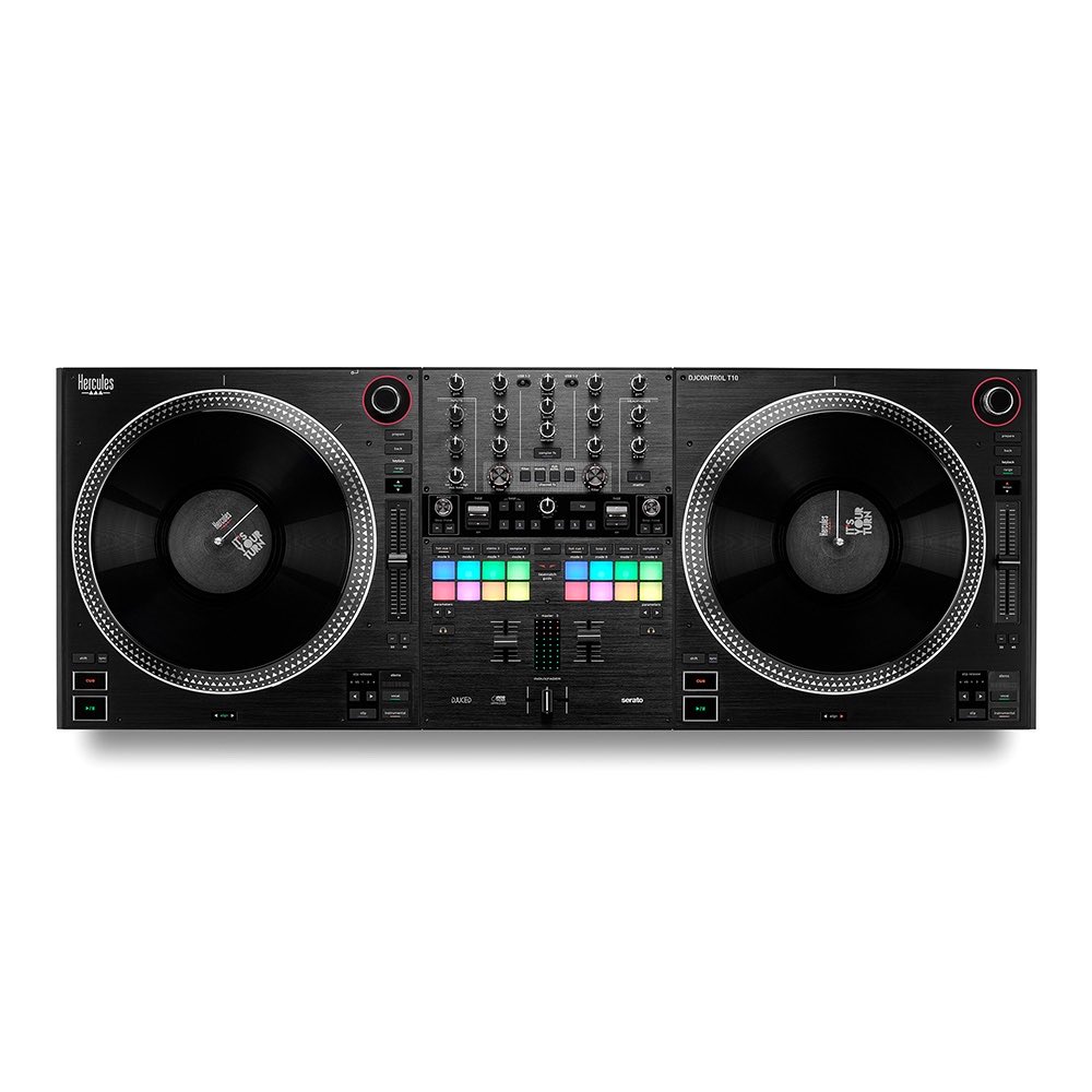 otairecord's tweet photo. OTAIRECORDえんどうです！

Herculesから新しいDJコントローラーが登場しました。

この「DJCONTROL INPULSE T10」、なんと10インチのプラッターが実際に回ります。

しかもただ回るだけではなく、0.16 N・mのトルクを持つモーター駆動で、スクラッチなどのターンテーブリストスタイルにも対応。

Dr. Suzukiのスリップマット＆スリップシートも付属しているので、かなり本格的なヴァイナル操作が楽しめます。

そして個人的に注目したいのが、非接触タイプの「InduXfader」。
スクラッチをやる人には、このクロスフェーダーもかなり気になるところだと思います。

Serato DJ Pro＋Pitch 'n Time DJが付属して、USB-Cを2系統搭載しているので、B2Bにも対応。

「普通のDJコントローラーでは物足りない」
「ターンテーブルの操作感でデジタルDJをやりたい」

という方には、ぜひチェックしてほしい1台です。

10月15日発売予定、初回入荷分のご予約受付中です！

▼DJCONTROL INPULSE T10
https://t.co/7GwzKxugoX

#OTAIRECORD
#Hercules
#DJControlT10
#DJ機材
#DJコントローラー
#Serato
#スクラッチ
#ターンテーブリスト