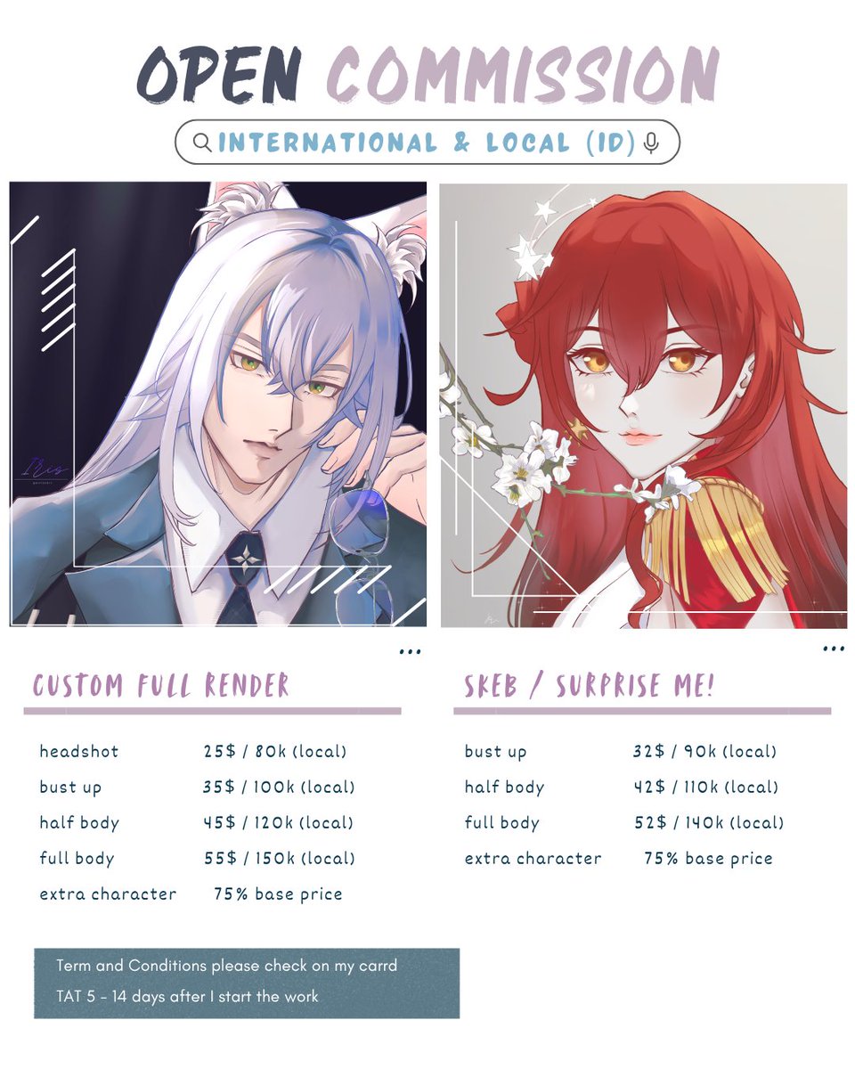 airisu0012's tweet photo. [ Open Commissions for Local (IDR) &amp; International (USD) ]
↻ &amp; ♡ are really appreciated ^^
I am re-updating my cms sheet, other sample in my carrd
For Details &amp; ToS ╰┈➤ https://t.co/aQaMYtwgFd
For ordering on vgen ╰┈➤ https://t.co/QrzjY3waUz 
#VGenComm #ArtistsofSEA_cms https://t.co/mjbwODvSXC