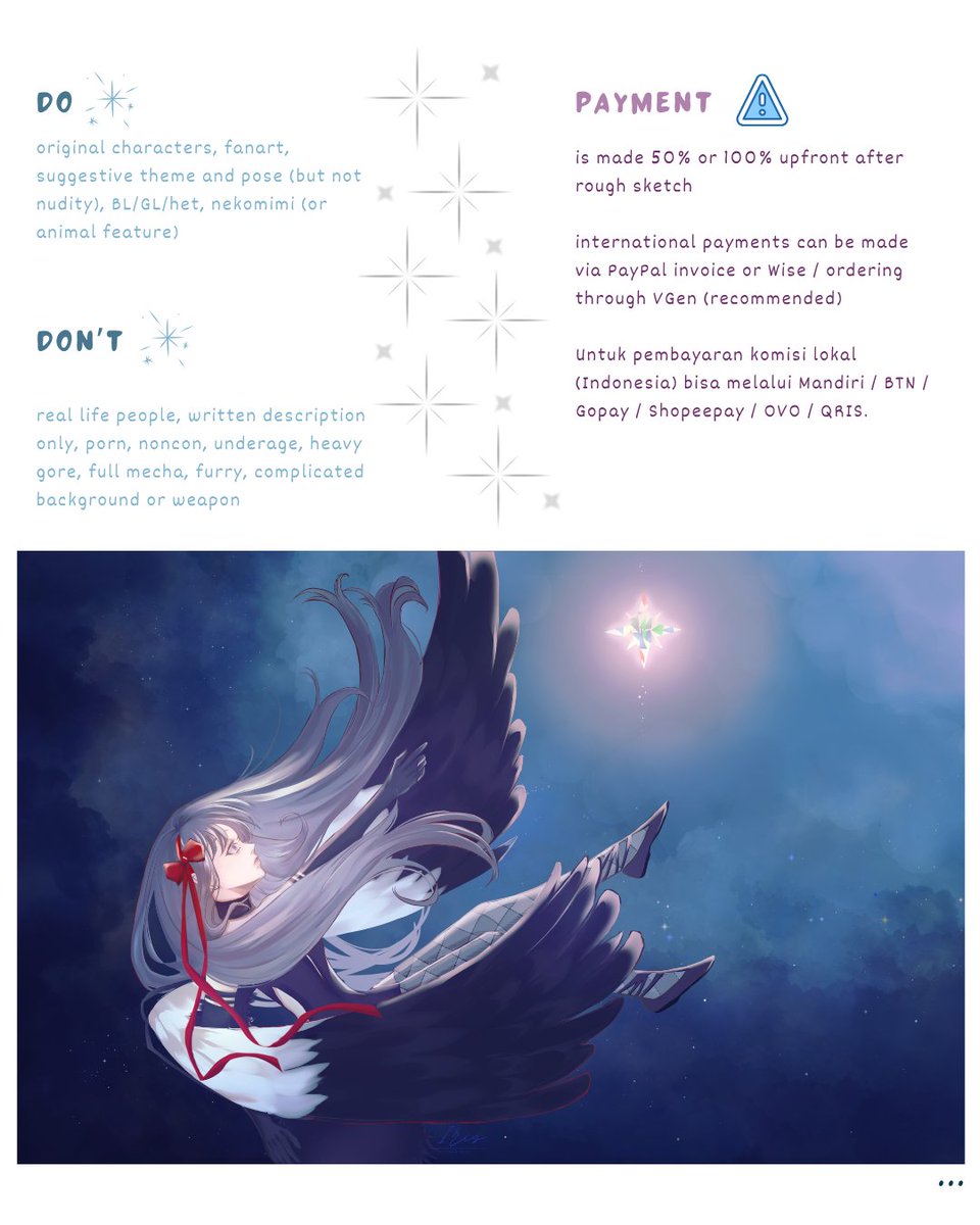 airisu0012's tweet photo. [ Open Commissions for Local (IDR) &amp; International (USD) ]
↻ &amp; ♡ are really appreciated ^^
I am re-updating my cms sheet, other sample in my carrd
For Details &amp; ToS ╰┈➤ https://t.co/aQaMYtwgFd
For ordering on vgen ╰┈➤ https://t.co/QrzjY3waUz 
#VGenComm #ArtistsofSEA_cms https://t.co/mjbwODvSXC