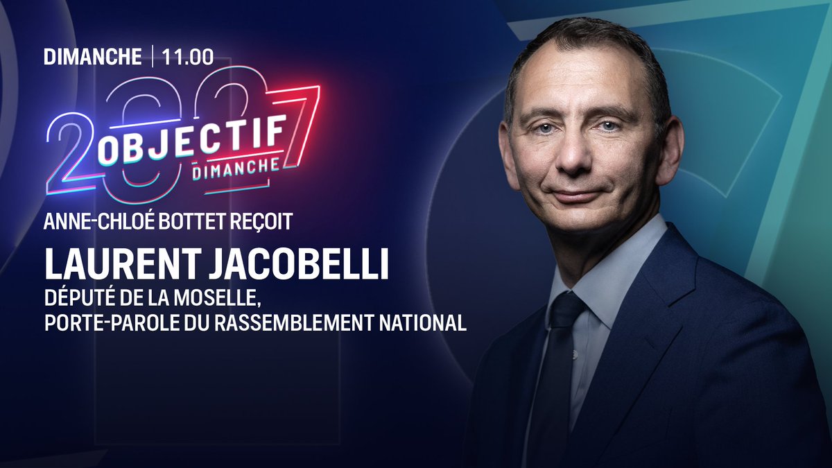 LCI's tweet photo. ��� Dimanche 4 octobre sur #LCI

#Objectif2027 une émission présentée par Anne-Chloé Bottet (@AcBottet) tous les dimanches à 11h 

⏰ Dès 11h30, elle recevra Laurent Jacobelli (@ljacobelli), député de la Moselle, porte-parole du Rassemblement National. https://t.co/2JtHP84Zt5
