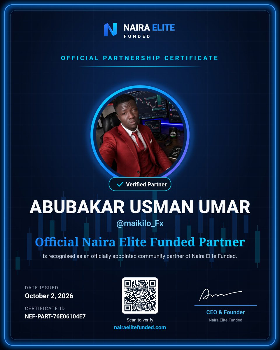 maikilo_Fx's tweet photo. I'm excited to announce our official partnership with @nairaelite to celebrate it I'm giving away 3x100k naira account to 3 active members.

To participate 👇
Follow @nairaelite @maikilo_Fx

Also follow @Schrodienger1 @Dr_musacsk 

Like and repost 
Tag 2 traders

Active 48hrs https://t.co/2Qu26t5Diu