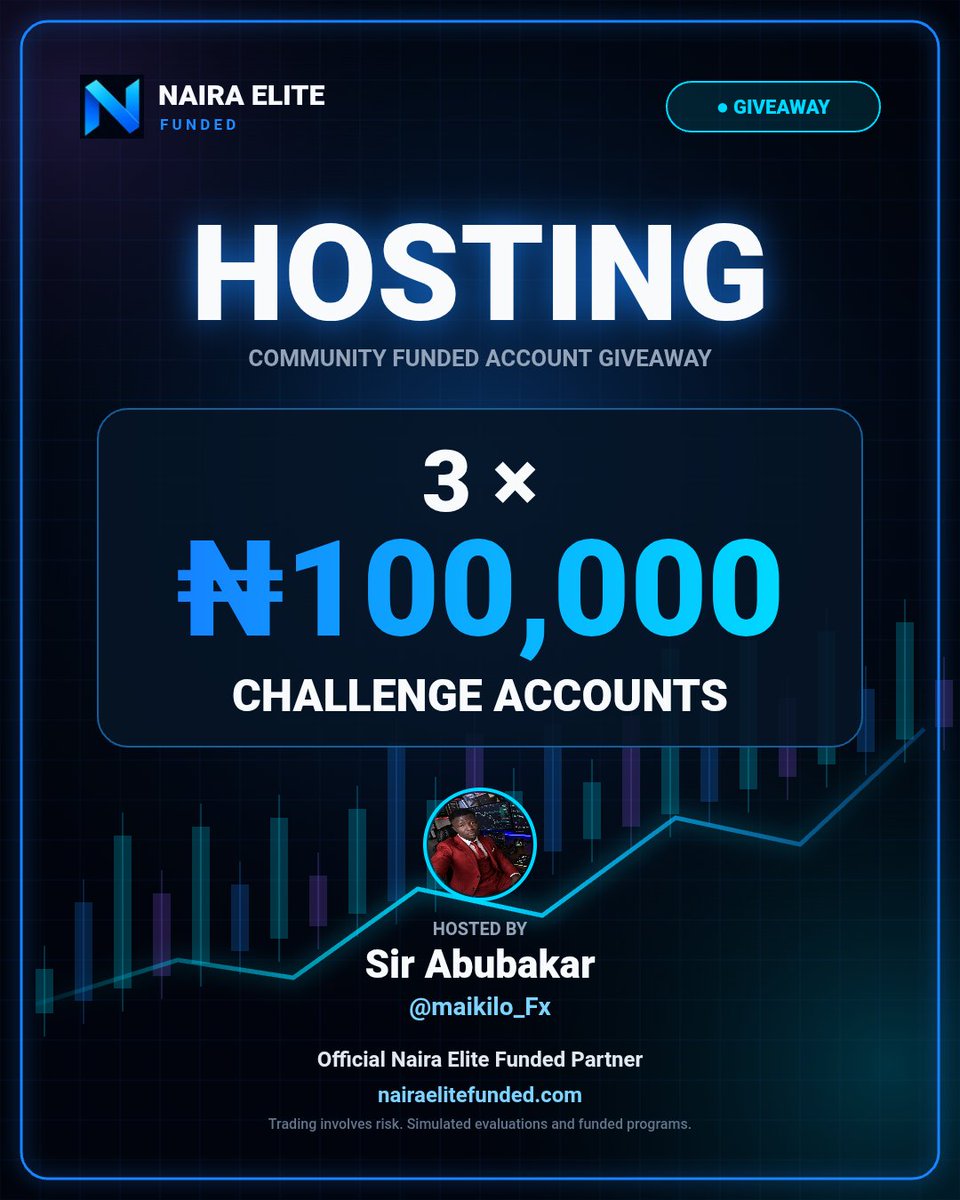 maikilo_Fx's tweet photo. I'm excited to announce our official partnership with @nairaelite to celebrate it I'm giving away 3x100k naira account to 3 active members.

To participate 👇
Follow @nairaelite @maikilo_Fx

Also follow @Schrodienger1 @Dr_musacsk 

Like and repost 
Tag 2 traders

Active 48hrs https://t.co/2Qu26t5Diu