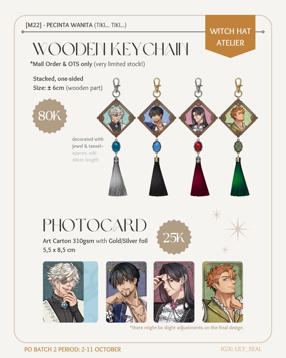 lily_seal's tweet photo. (1/3)《 🤎+🔄 appreciated! 》

Lilyseal's #CF23 batch 2 PO is open!! ✨️

⏱️ PO period: 2 - 11 october
🎁 pick-up &amp; mail order
📍 M22 - Pecinta Wanita (tiki... tiki...) 
🪾 WHA, Genshin, Ghibli, LADS (freebies)

⬇️ form links &amp; giveaway below ⬇️

#comifuro23 #cf23catalogue https://t.co/2VyG2EZMek