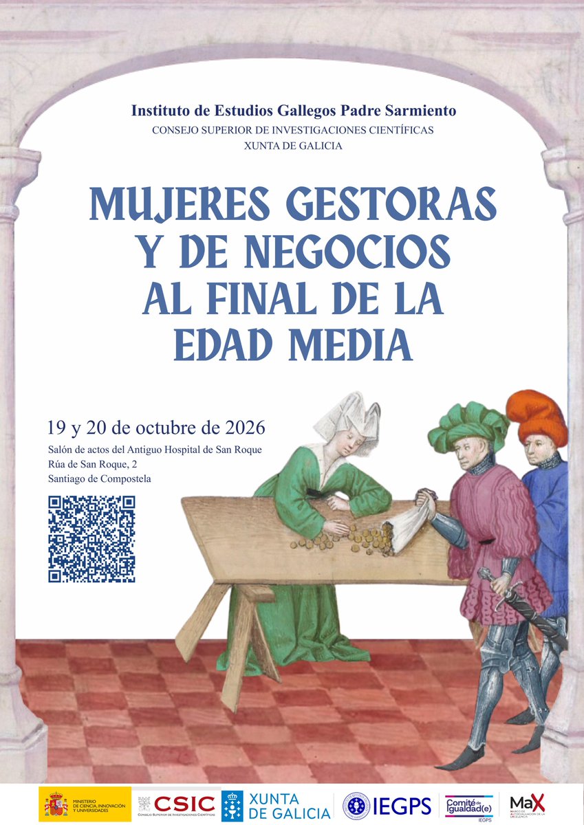 iegps's tweet photo. Recordad que podéis asistir presencialmente al coloquio "Mujeres gestoras y de negocios al final de la Edad Media" que celebraremos el 19 y 20 de octubre en nuestra sede de San Roque. Más información y programa en: https://t.co/IRYHMIvc8B https://t.co/EdQepbjp1w