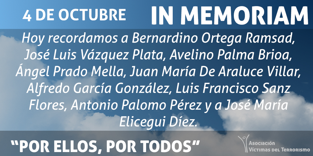 _AVT_'s tweet photo. Hoy recordamos a todas y cada una de las víctimas del terrorismo. "Por ellos, por todos". https://t.co/JS8kmnVS4S