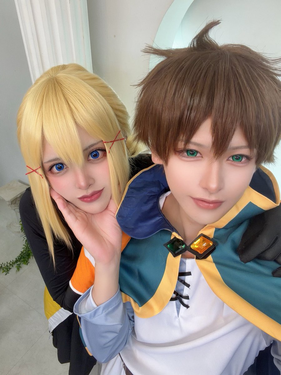SNAM3_'s tweet photo. ⚠︎cos 

このすば併せした時のオフショ〜🩵💚❤️
皆に顎乗せしてもらった❣️❣️ https://t.co/KNS9pJWi34