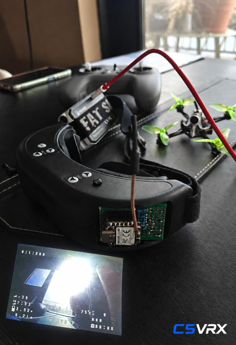seeedstudio's tweet photo. Analog FPV receivers are getting scarce. So Leon built one out of a Wi-Fi chip 📡

C5VRX turns our XIAO ESP32-C5 into a 5.8 GHz video receiver: the Wi-Fi radio captures the signal, and six resistors turn it back into analog video for the goggles.

See the full project 👉 https://t.co/v4Vu4dWTa9