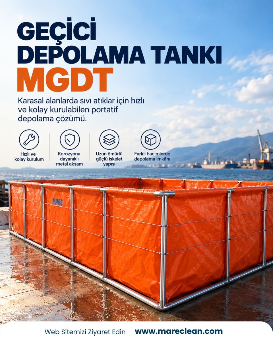 mareclean's tweet photo. Sıvı atıkların geçici depolanmasında pratik çözüm.
MGDT, karasal operasyonlarda hızlı kurulumu ve dayanıklı yapısıyla farklı kapasite ihtiyaçlarına uygun depolama imkânı sunar.

#GeçiciDepolama #ÇevreEkipmanları #MareClean https://t.co/rY505yKWlq