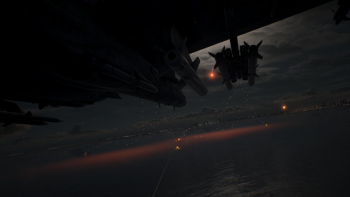 SPACE_HOTCAKE's tweet photo. 起きた。
夜勤行こ。
#ACE_COMBAT_8 は空対艦ミサイルが煙を噴いて終末誘導 で突っ込んでゆく感じが撮影出来るのいいね。
特殊兵装の効果を撮るの楽しいね。 https://t.co/AX2bdwu5cL