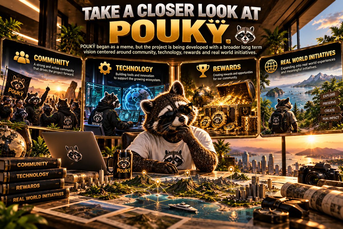 PoukyOfficial's tweet photo. TAKE A CLOSER LOOK AT POUKŸ. 🦝

POUKŸ began as a meme, but the project is being developed with a broader long term vision centered around community, technology, rewards and real world initiatives.

The ecosystem is expanding across:

• POUKŸ NFTs
• POUKŸ AI
• POUKŸ Hunt
• POUKŸ Eco
• Community Rewards
• Future Ecosystem Development

If you are discovering POUKŸ for the first time, take a moment to read about the project, understand the vision, review the token and verify the contract yourself.

If the vision aligns with you, become part of the community and consider becoming a $POUKŸ holder.

No promises. No shortcuts. Just a project being built publicly with the community.

🦝 POUKŸ IS MORE THAN A MEME.

CA: "DeCbrdr7VGSL7BTFufojwoJ4gudUrxE9pwBzJ6sApump"

Do your own research and only participate with what you can afford to risk.