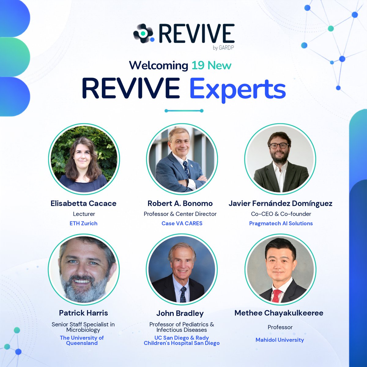 gardp_amr's tweet photo. 🌍 #REVIVE welcomes 19 new experts to its global community in 2026.

Their expertise spans infectious diseases, microbiology, epidemiology, drug discovery, clinical research, regulatory affairs and #AMR.

From ETH Zurich and UCL to Mahidol University, the University of Queensland, the University of Cape Town and NUS, they bring diverse perspectives to a shared challenge.

Because tackling antimicrobial resistance takes more than one discipline. It takes connections across research, discovery, clinical practice, policy and access.

Welcome to REVIVE! 🤝

#GARDP #GlobalHealth
