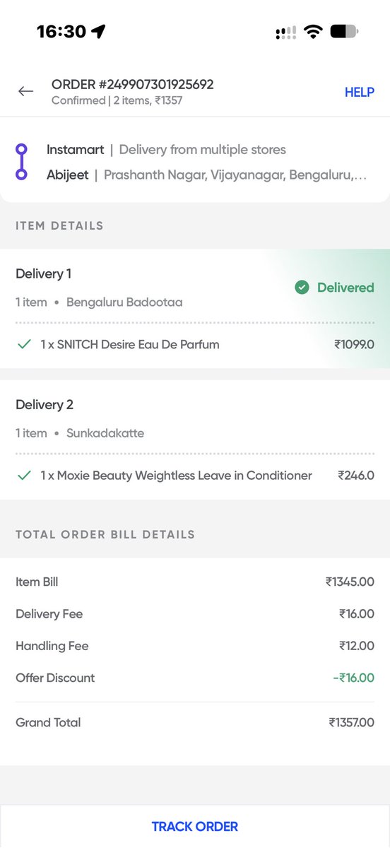 atulvjd's tweet photo. @SwiggyCares @Swiggy I have ordered a snitch perfume, but instead, I got some bla bli blu perfume, and while raising the comment on Swiggy support, they are saying that they can’t validate my request, and they won’t be providing me a solution. Please resolve this issue! https://t.co/Ts1XGpMBys