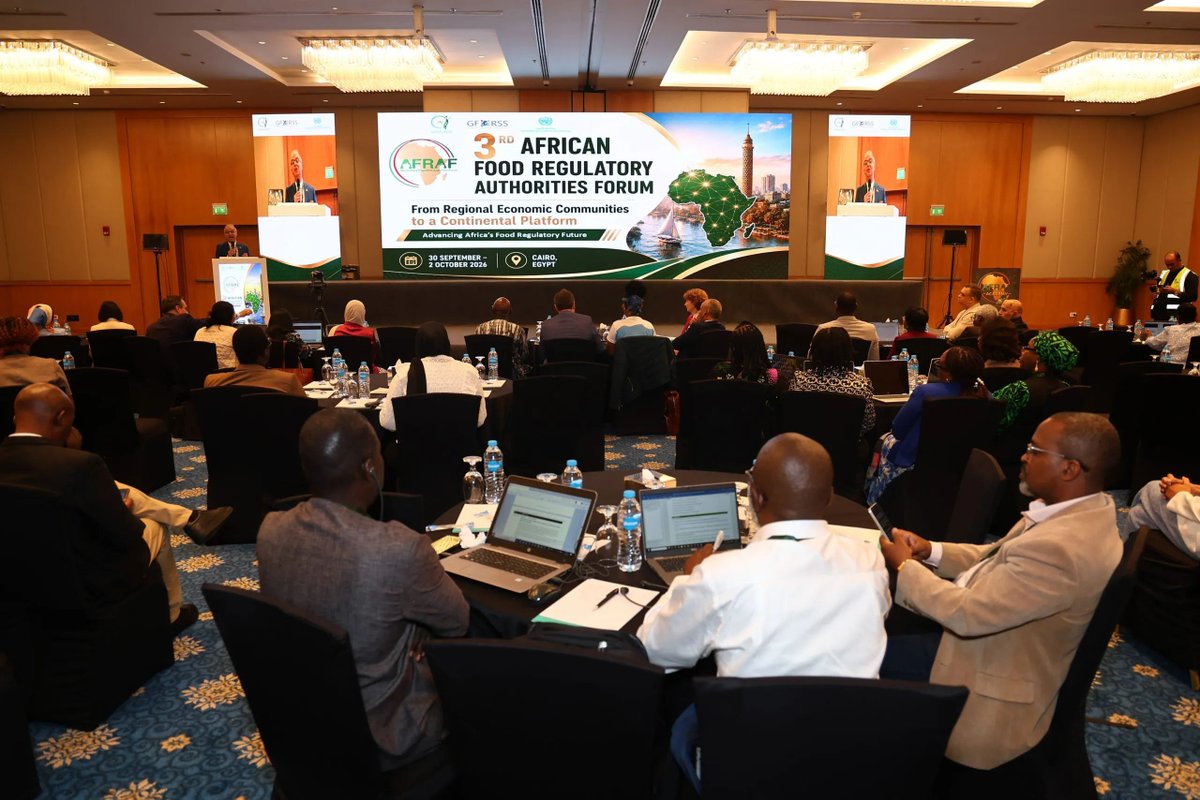 libfoodsafety's tweet photo. Supported by EU-funded #LiFSI, LiSA DG Stephen Mambu &amp; FAL Deputy Dir. T. Ndorbor joined African food regulators at #AFRAF in Cairo to discuss stronger food control systems. #Liberia participated in discussions on strengthening #foodsafety &amp; regulatory systems in the region https://t.co/FHGdaikQz7