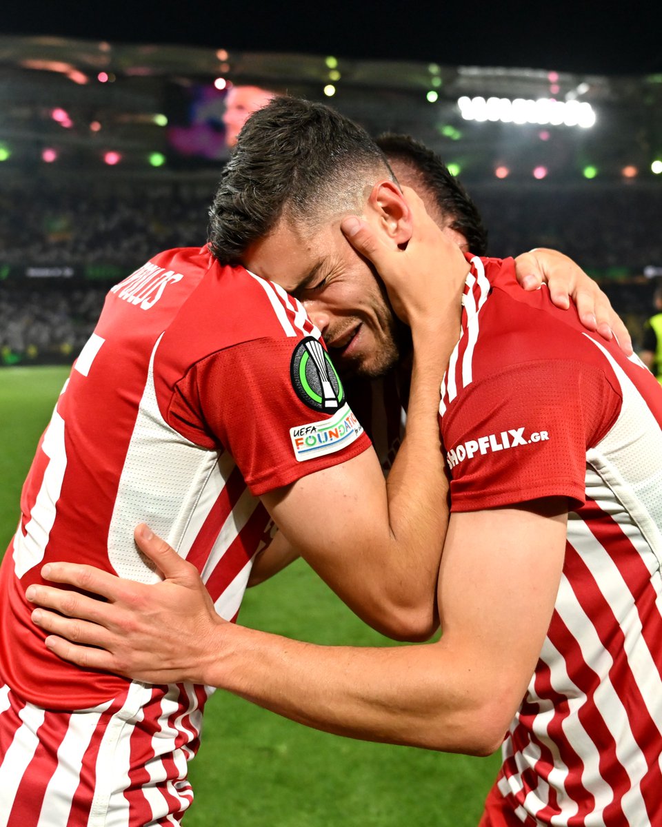 Conf_League's tweet photo. Giorgos Masouras' emotion after winning the #UECL in 2024 🥹 https://t.co/qBLHJl4n6e