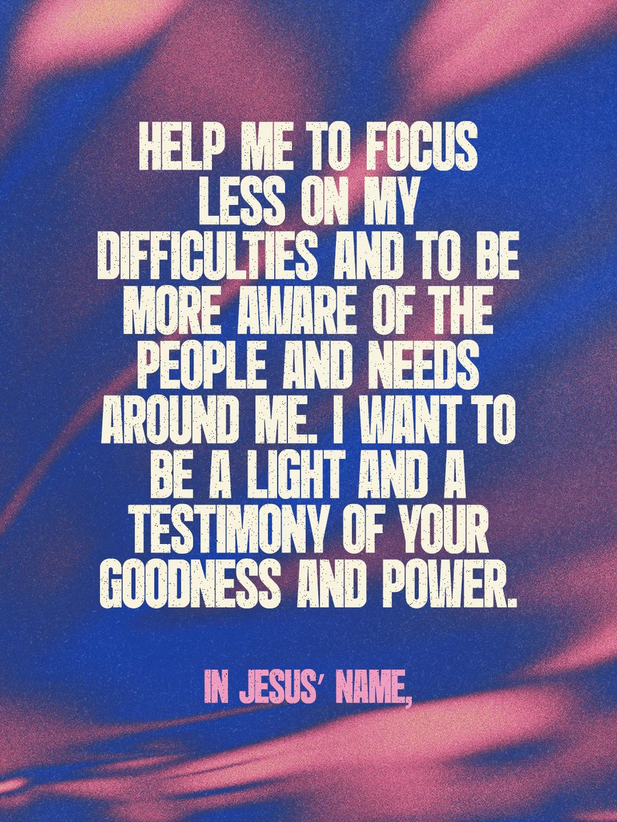lakewoodchurch's tweet photo. A Prayer for Today

Father, thank You for all You have done in my life and for every opportunity to make a difference in the lives of others. 

Help me to focus less on my difficulties and to be more aware of the people and needs around me. I want to be a light and a testimony of Your goodness and power. In Jesus’ Name, Amen.