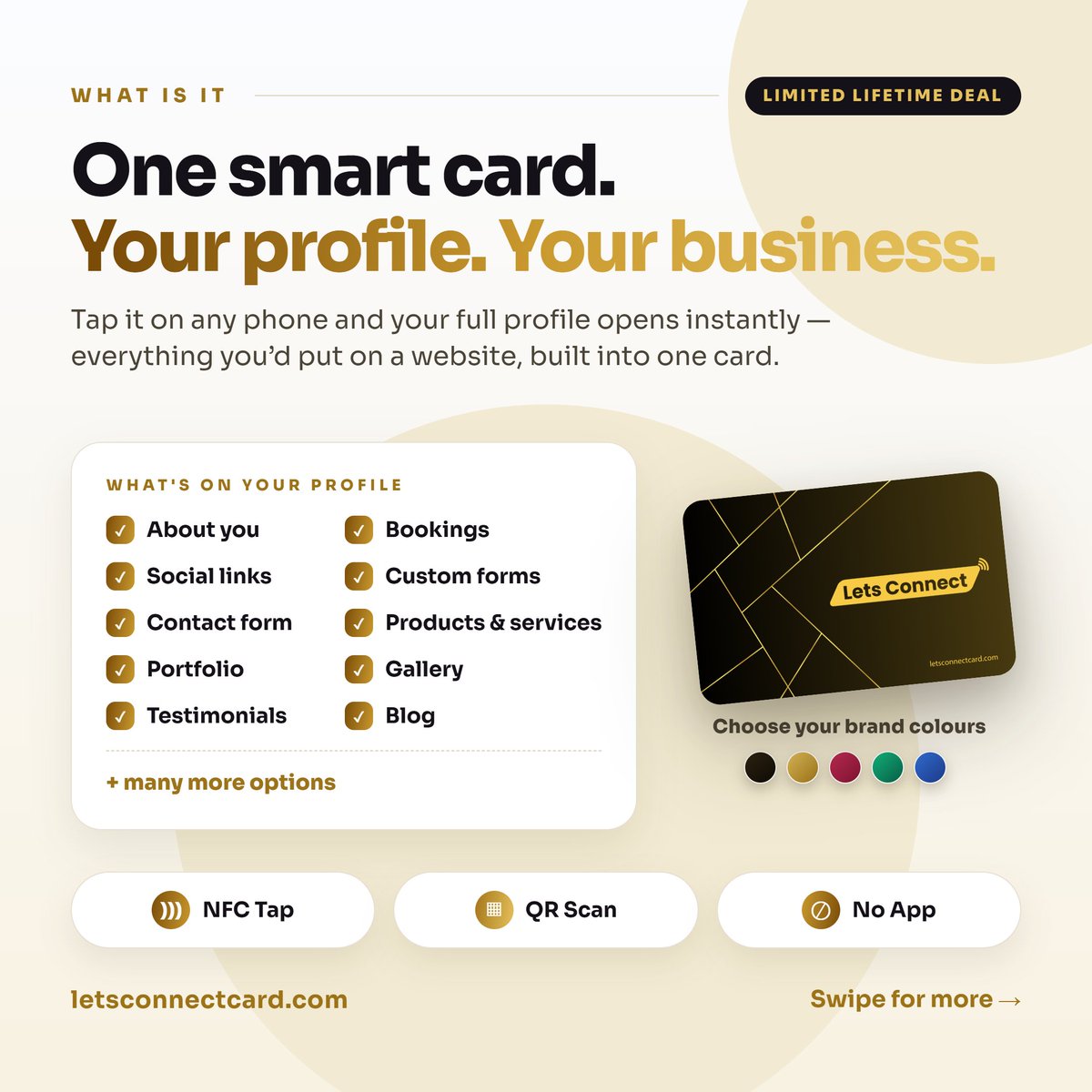 letsconnectcard's tweet photo. Motivation fades by Monday. Your card doesn't. ✨

Discovery calls, stories &amp; your newsletter — commitment captured early.

£49 lifetime at letsconnectcard

#Coaching #NFCBusinessCard https://t.co/kcZcbn75de