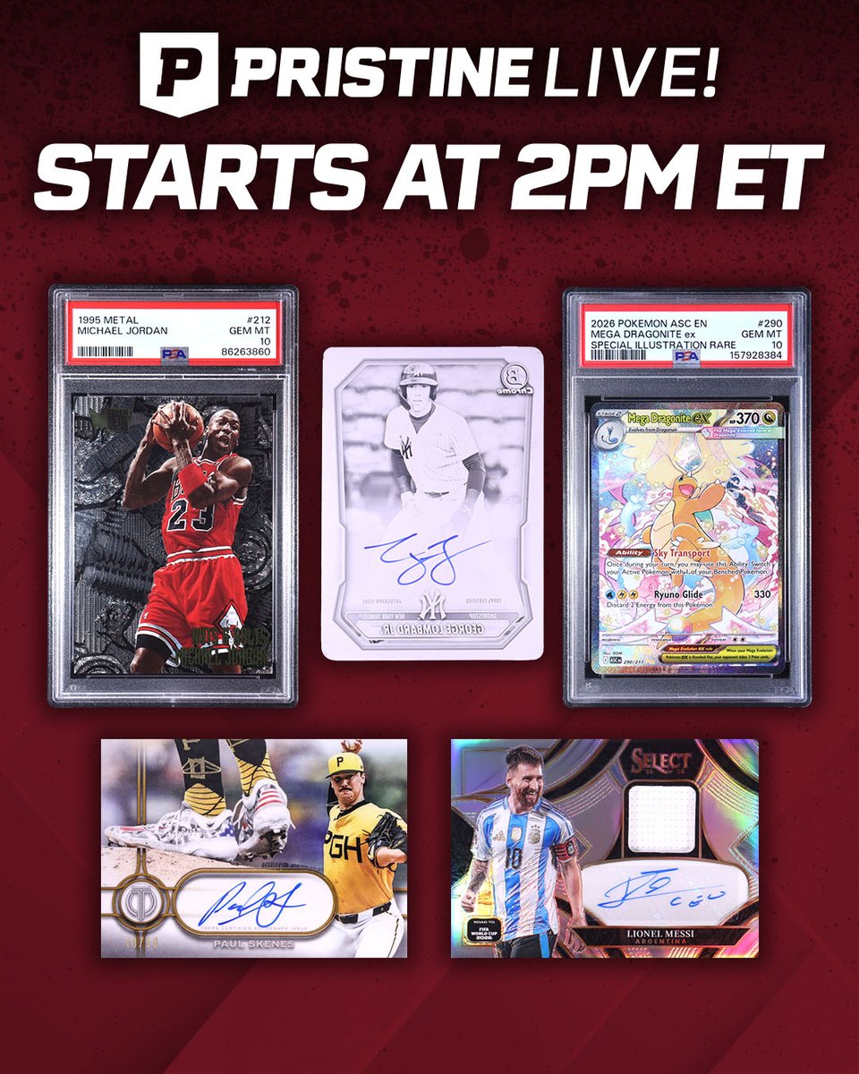 PristineAuction's tweet photo. 🔥 Friday HEAT from every corner of the hobby. 2 PM ET! No Reserves 👉 https://t.co/Jk3ye8v9Hj https://t.co/smtX9A2L93