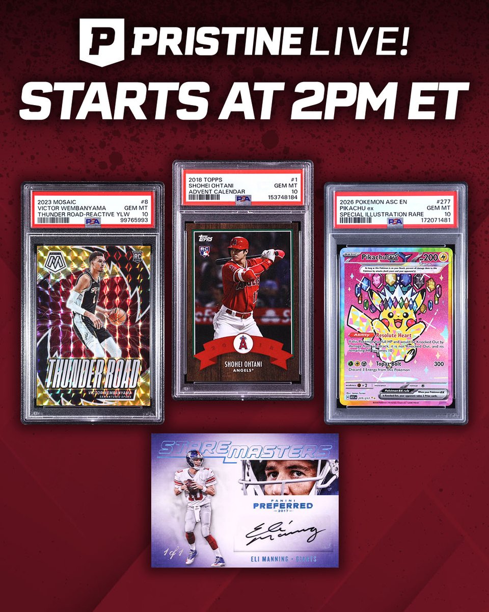 PristineAuction's tweet photo. 🔥 Friday HEAT from every corner of the hobby. 2 PM ET! No Reserves 👉 https://t.co/Jk3ye8v9Hj https://t.co/smtX9A2L93