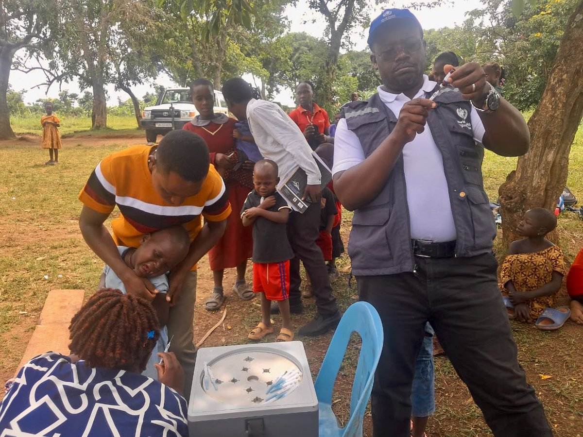 WHOUganda's tweet photo. It is Day 2 of #Uganda’s nationwide Measles-Rubella Vaccination Campaign.

@WHO teams are standing shoulder to shoulder with health workers, district leaders and communities across the country.

From vaccination posts to district coordination centers, our technical experts are supporting implementation, monitoring progress and helping ensure that every eligible child is reached with this life-saving vaccine.

Together with the @MinofHealthUG and partners, we are working towards one goal: no child missed, no community left behind.
#VaccinesWork #MeaslesRubellaCampaign
#MRCampaignUG26
