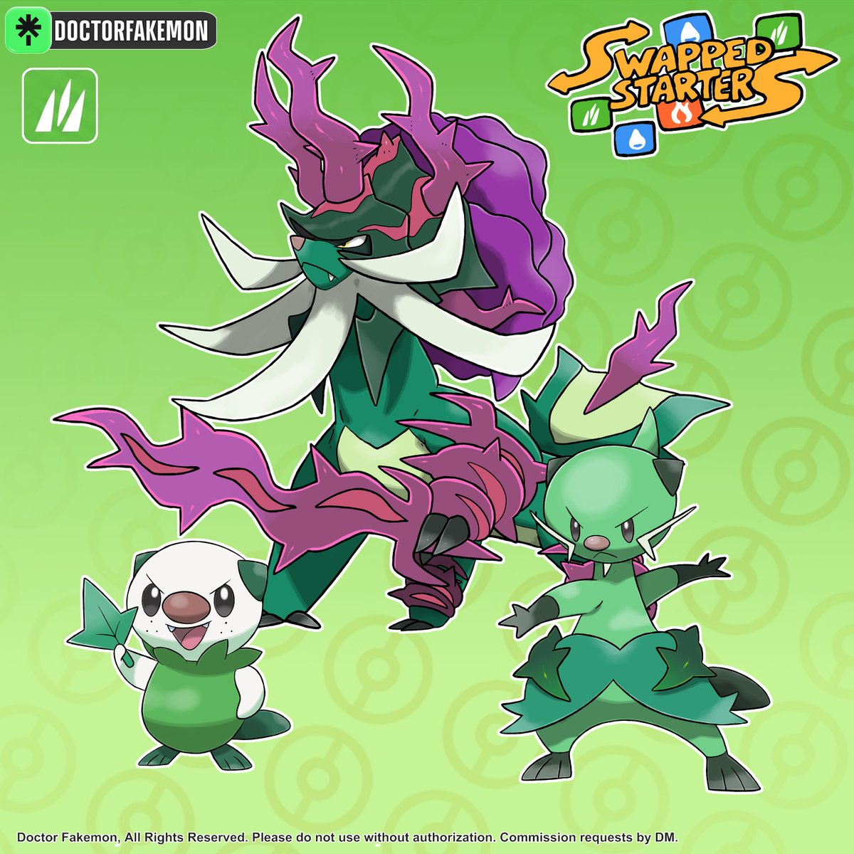 DoctorFakemon's tweet photo. #Swappedstarters
What if Oshawott, Dewott and Hisuian Samurott were the Grass-type starter of Hisui...
#pokemon #fakemon #artwork https://t.co/1TOupiBevc
