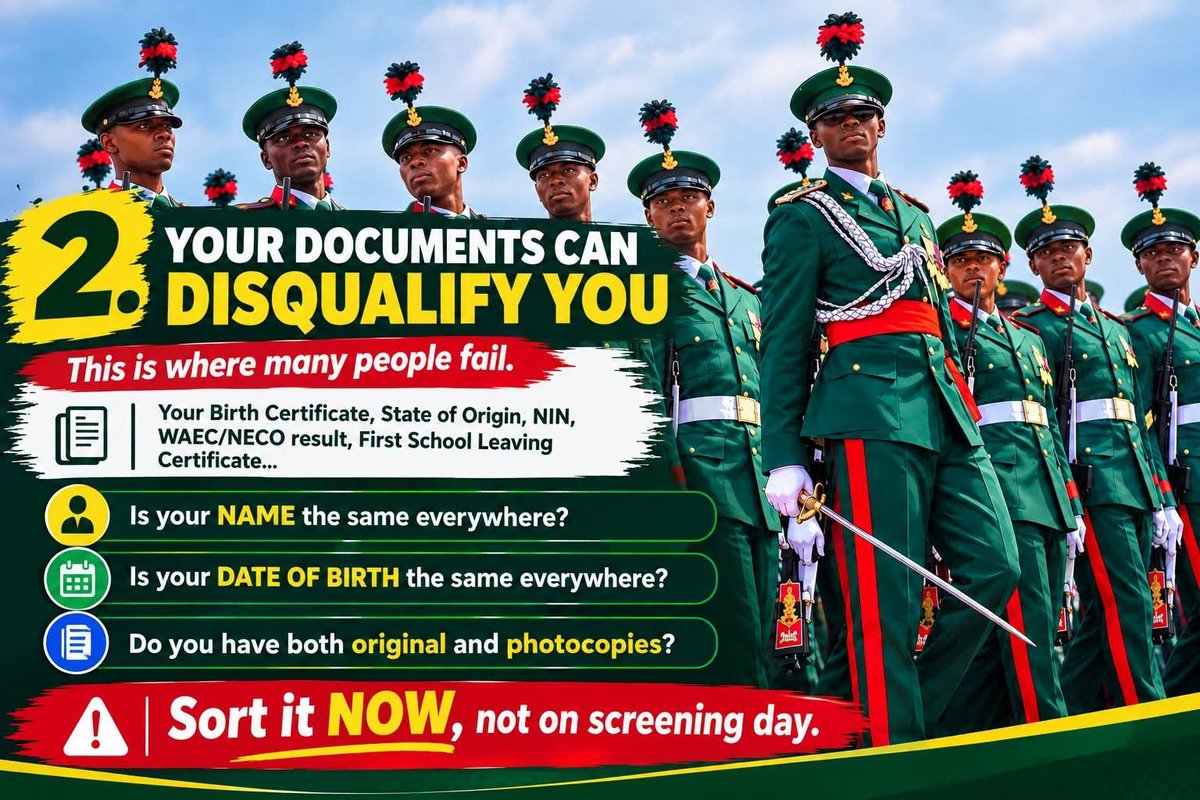 Rise_Forge's tweet photo. If you’ve been waiting for an opportunity to serve your country, this may be your time.

Don’t just be an online security expert only. Pick up the form, prepare yourself and join the 

 Nigerian Army🪖
 Nigerian Navy⚓
 Nigerian Air Force✈️

Serve. Learn. Build a career. https://t.co/CHcKpnUaMT