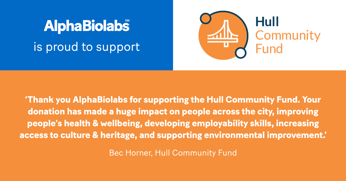 AlphaBioLabs's tweet photo. Many of the social workers, local authority teams, and family law professionals we work alongside see how much community organisations contribute to the wellbeing of families. We're proud to support that work in Hull.
 
Bec Horner, Head of Communications & Partnerships at Hull Community Fund, said: "Thank you AlphaBiolabs for supporting the Hull Community Fund. Your donation has made a huge impact on people across the city, improving people's health & wellbeing, developing employability skills, increasing access to culture & heritage and supporting environmental improvement."
 
#Hull #FamilyLaw