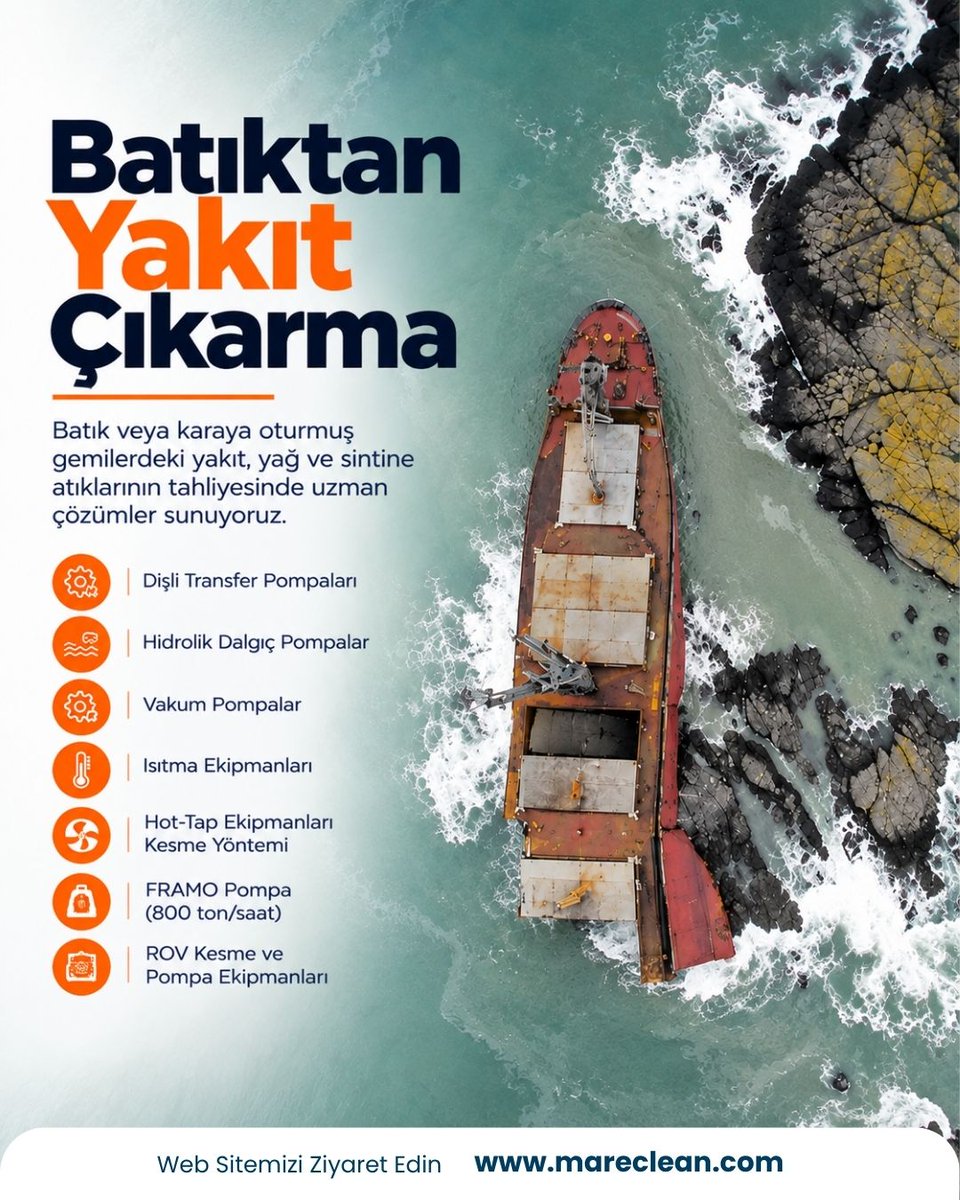 mareclean's tweet photo. Zorlu koşullarda, kontrollü ve güvenli tahliye.
Batık veya karaya oturmuş gemilerde yakıt, yağ ve sintine atıklarının tahliyesini uzman ekip ve uygun ekipmanlarla gerçekleştiriyoruz.

#BatıktanYakıtÇıkarma #DenizKirliliği #MareClean https://t.co/TwfCkEbqQB