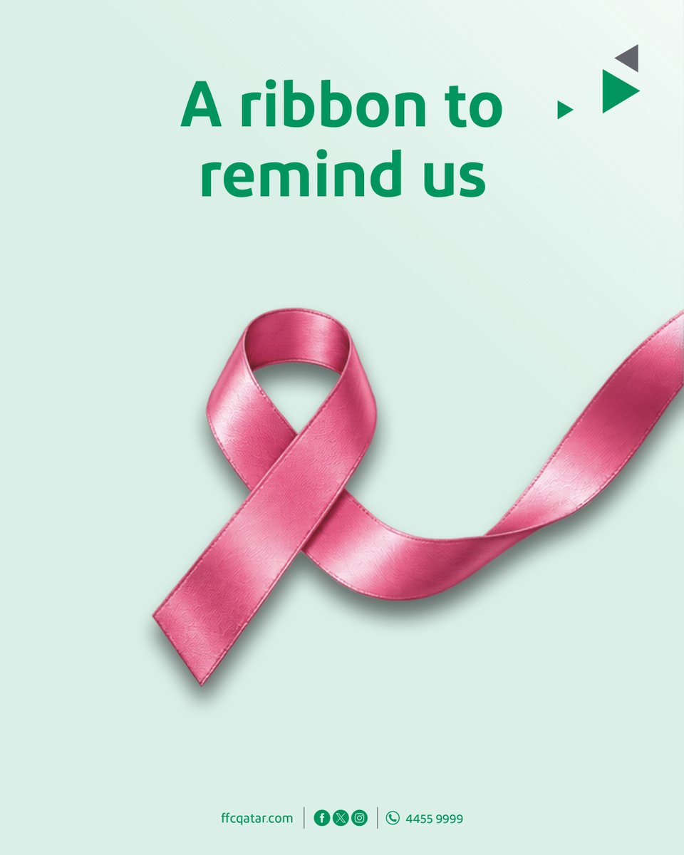 ffc_qatar's tweet photo. This Breast Cancer Awareness Month, let the pink ribbon be a reminder to make time for yourself, start the conversation about your health, and take the next step. Book your screening today. https://t.co/jZrEGYPWJm