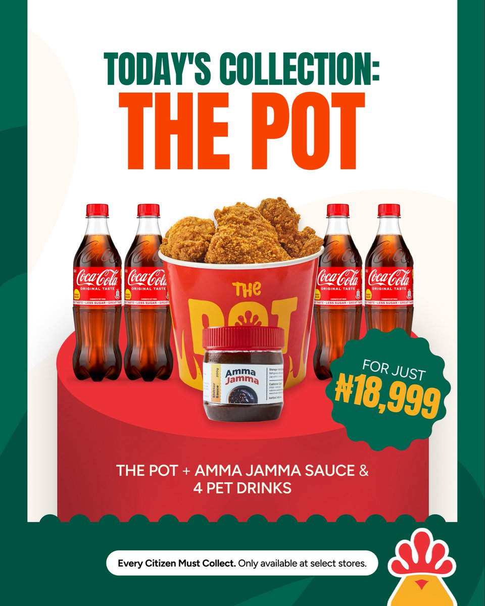 ChickenRepublic's tweet photo. Dear Citizens, gather your people for the weekend collect. 🥳

Offer only available from Friday - Sunday.

Collect via https://t.co/fawwGR6whu or walk in any of the selected stores now.

Only available at select stores.

#ChickenRepublic #NiceNice #EveryCitizenMustCollect https://t.co/EhdOlIKebp